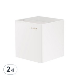 누사인 ABS 펜꽂이 NS011, 퓨어화이트, 2개입