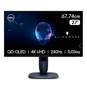 델 4K UHD 에일리언웨어 QD OLED 게이밍 모니터, 67.74cm, AW2725Q 골드박스 특가