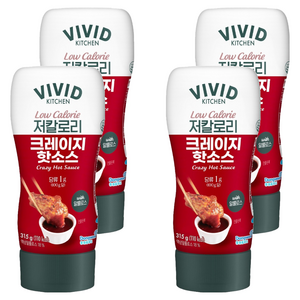 비비드키친 저칼로리 크레이지핫소스, 315g, 4개