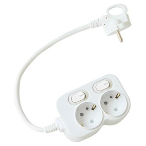 에코파워탭 국내 제조 순동 일체형 개별 스위치 멀티탭 2구 SMC-303B + 안전커버, 40cm, 혼합색상, 1개