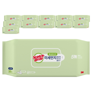 스카치브라이트 베이직 미세먼지 물걸레 청소포 플러스 35매, 12개