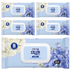 피죤 건조기용 오리지널 섬유유연제 블루비앙카 본품, 80개입, 5개