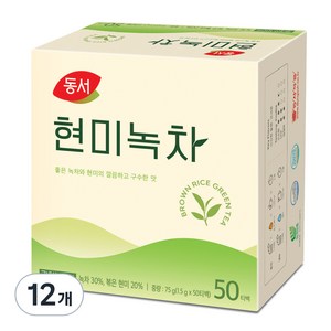 동서 현미녹차 티백, 1.5g, 50개입, 12개