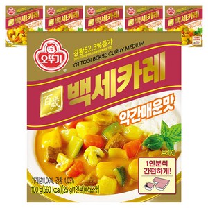 오뚜기 백세카레 고형 약간매운맛, 100g, 6개