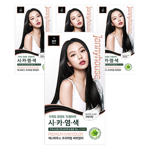 제니하우스코스메틱 프리미엄 헤어컬러 염모제, 블랙1N, 4개