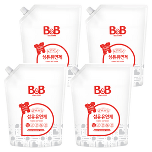 비앤비 섬유유연제 베르가못 앤 그레이프프루츠 리필, 1.5L, 4개