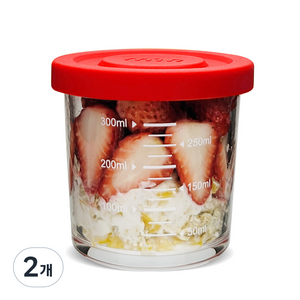 미르코리아 헥사 눈금 쉐이크자 유리병 레드, 400ml, 2개