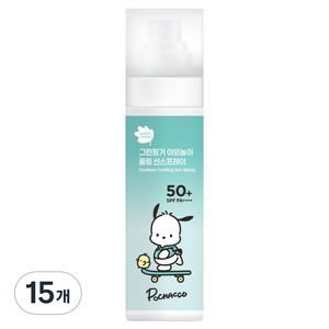 그린핑거 산리오 포차코 에디션 야외놀이 쿨링 선스프레이 SPF50+ PA++++, 15개, 95ml