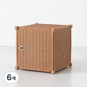 마켓비 알로타 수납함 라탄 RC101B, 브라운, 6개