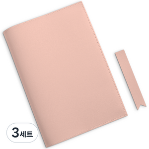 소이믹스 러브썸 가죽 북커버 + 북마크 세트 베이직 L, 인디핑크, 3세트