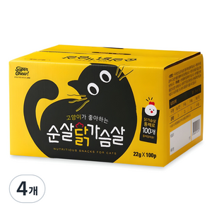 슈퍼츄 고양이가 좋아하는 통살 100p, 닭가슴살, 2.2kg, 4개