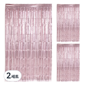 파티해 수술 은박 커튼 3p, 샤틴핑크, 2세트