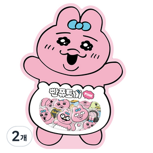 도티도그 빤쮸토끼 조각스티커, PINK, 2개