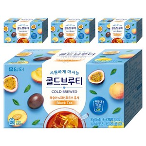 담터 콜드브루티 복숭아 패션후르츠 홍차, 1.5g, 20개입, 4개