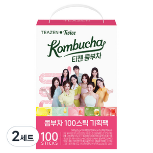 티젠 콤부차 100스틱 기획팩 5종 x 20p, 2세트, 5g, 100개입