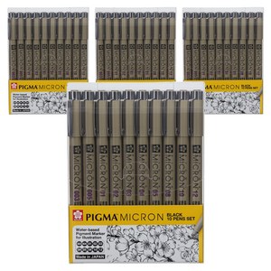 PIGMA 마이크론 잉크 펜 10종 세트, 블랙, 4세트