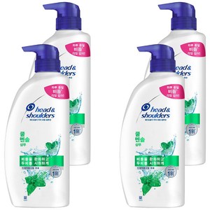 헤드앤숄더 쿨 멘솔 샴푸 멘솔향, 850ml, 4개