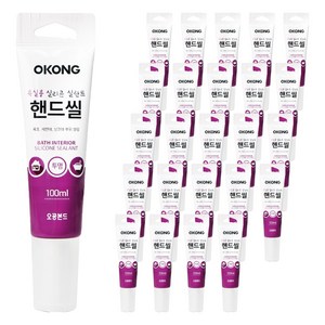 오공 욕실용 실리콘 실란트 핸드씰 투명, 25개