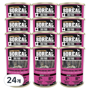보레알 전연령 독 주식캔, 369g, 24개, 닭+칠면조