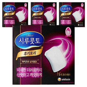 유니참 시루콧토 후키토리코튼 화장솜, 32매입, 4개