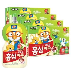 팔도 뽀로로 홍삼쏙쏙 사과매실, 100ml, 4개