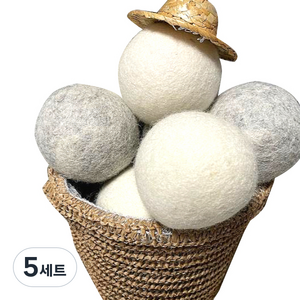 건조기 드라이 정전기 먼지제거 모볼 화이트 3p + 그레이 3p + 파우치 세트, 5세트