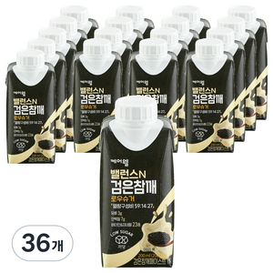 케어웰 밸런스N 검은참깨 로우슈거, 200ml, 36개