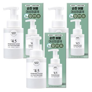 해피바스 피에이치4.5 약산성 쑥버블 여성청결제, 300ml, 3개