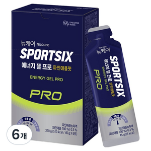 뉴케어스포식스 정품 에너지 젤 프로 파인애플맛 6p, 45g, 6개