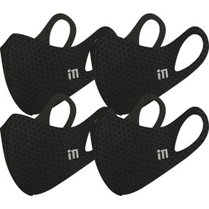 아이엠섬유 구리 자외선차단 마스크, 블랙, 4개