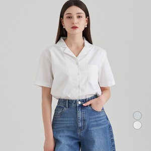 ELLEPARIS ELLE PARIS 린넨라이크 오픈 카라 반팔 셔츠 골드박스 특가