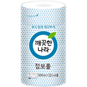 깨끗한나라 1겹 점보롤 화장지, 500m, 1개, 4롤