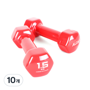 아리프 PVC 컬러 아령 레드, 1.5kg, 10개