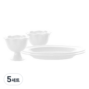 프렐류드 네오본 심플라인 타원 파스타볼 2p + 디저트볼 2p 세트, 화이트, 5세트