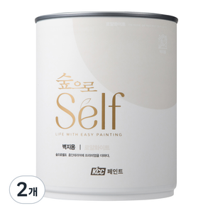 KCC숲으로 셀프 벽지용 수성페인트, 로얄화이트, 1L, 2개