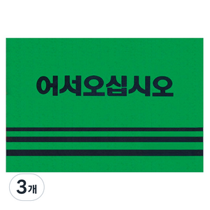 월드크린 미끄럼방지 어서오십시오 카펫 매트, 그린, 3개