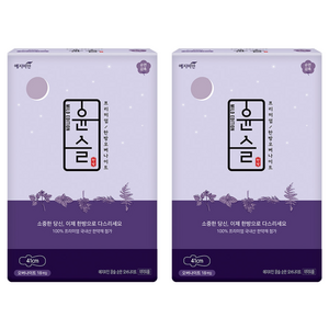 예지미인 윤슬 순한순면 생리대 날개형, 오버나이트, 18개입, 2개