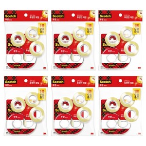 쓰리엠 스카치 투명 테이프 디스펜서 581D 18mm x 15mm 1개 + 550리필 18mm x 30mm 3개, 6세트