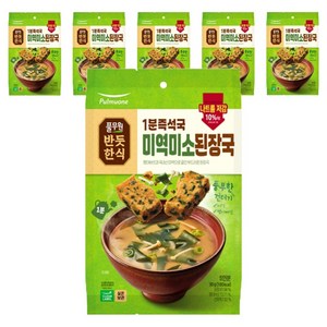 풀무원 1분즉석국 미역미소된장국, 30g, 6개