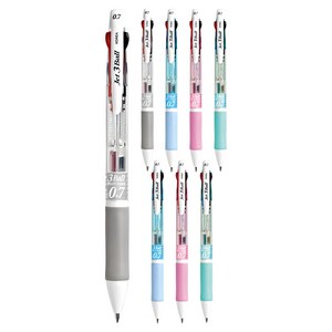 제트3볼 다색펜 0.7mm, 하양 + 하늘 + 분홍 + 민트, 2세트