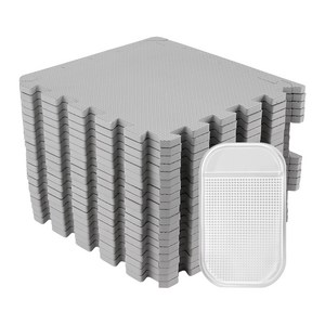 코멧 펫 반려동물 퍼즐 매트 32.5x32.5cm 20개 + 논슬립 패드 1개, 그레이