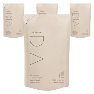 마더케이 유아용 디아 젖병세정제 리필형 무향, 400ml, 4개