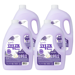 피죤 강력탈취 섬유유연제 퍼플라벤더 본품, 2.5L, 4개
