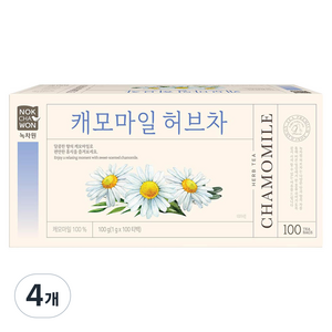 녹차원 캐모마일 허브차, 1g, 100개입, 4개