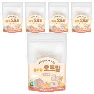 퍼기 유아용 이유식용 유기농 세척 오트밀 포리지, 300g, 5개