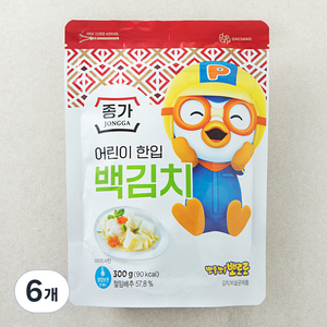 종가 어린이 한입 백김치, 300g, 6개