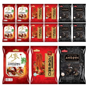 일광제과 고려홍삼캔디 280g + 고려인삼캔디2 280g + 고려흑삼캔디 280g, 840g, 5세트