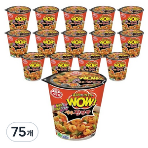 오뚜기 WOW 새우진짬뽕 컵라면 80g, 75개