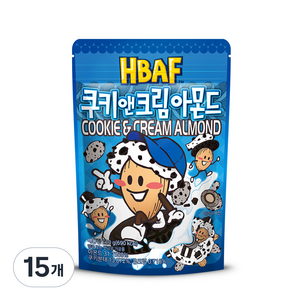 바프 쿠키 앤 크림 아몬드, 120g, 15개