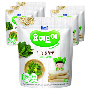 매일유업 요미요미 유기농 쌀떡뻥, 혼합맛(시금치/브로콜리), 30g, 6개